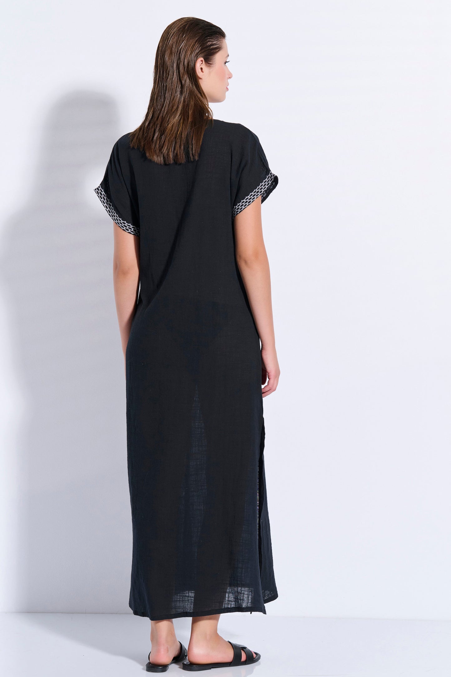 Maxi Trimmed Kaftan (8080)