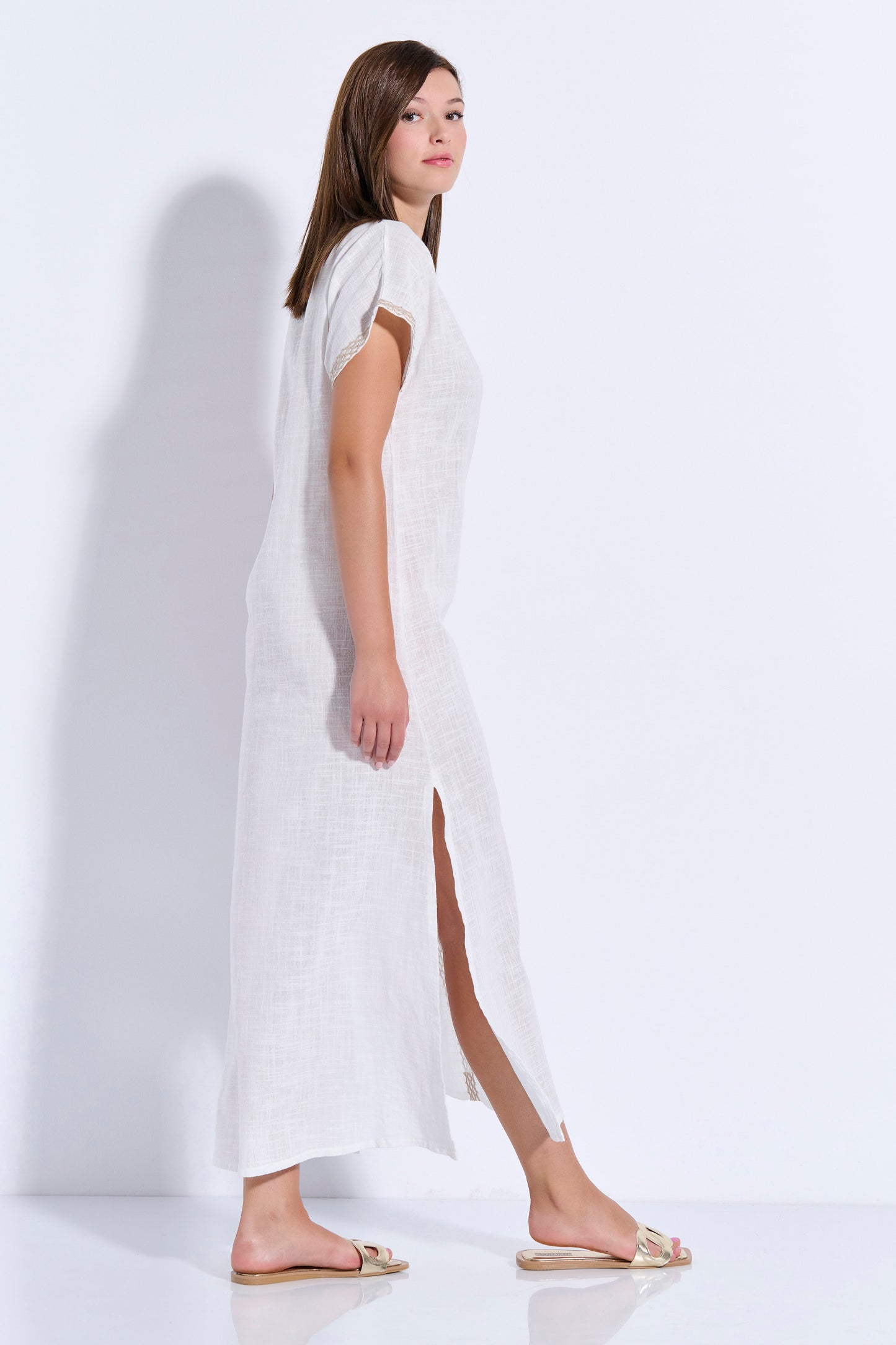 Maxi Trimmed Kaftan (8080)