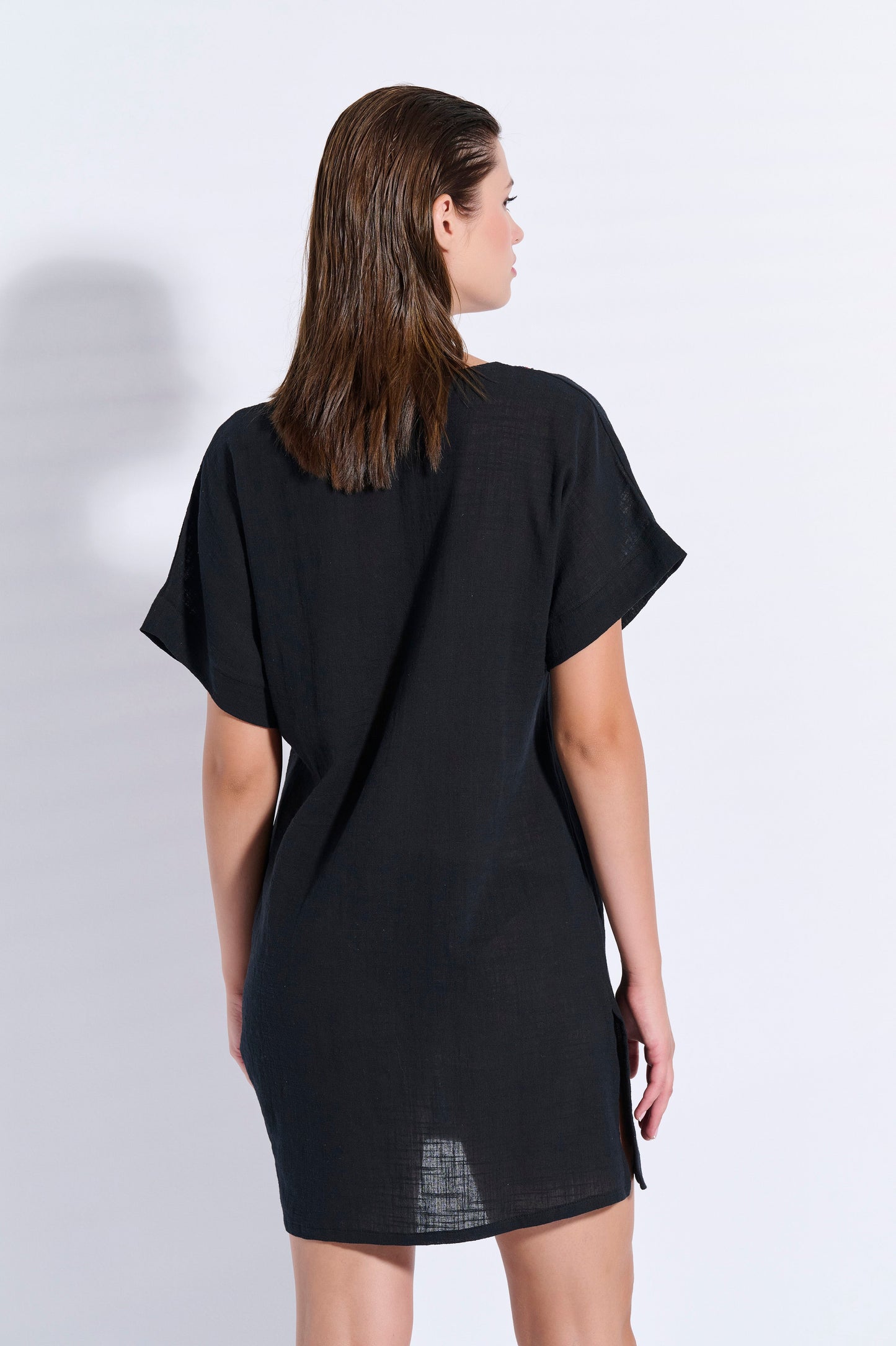 Japanese-Style Dress with Trim (8083)