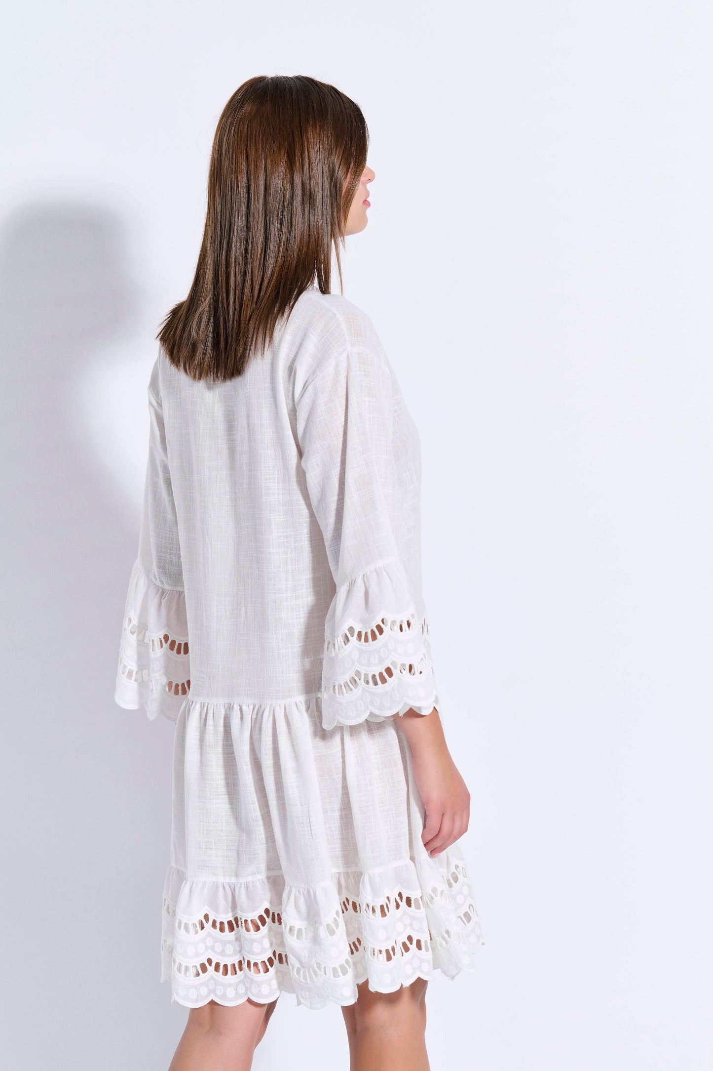 Broderie Dress with Ruffles (8090)