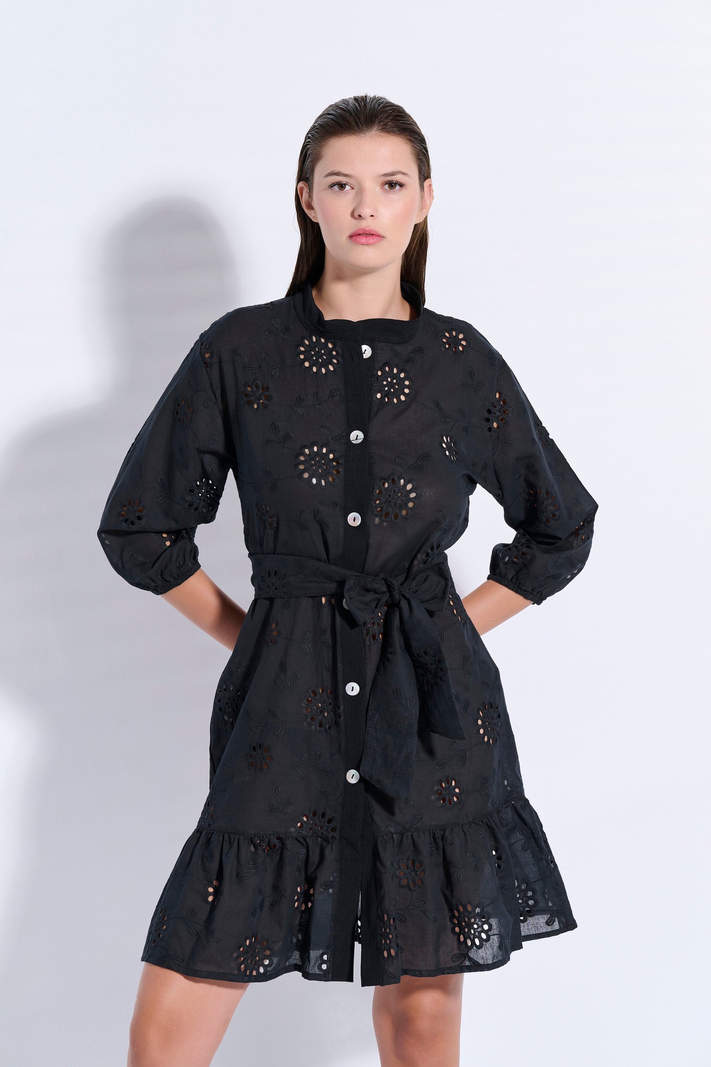 Broderie Shirt Dress (8092)
