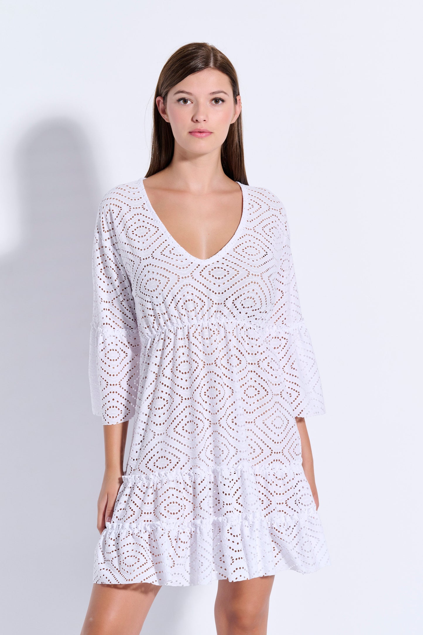Lace Kaftan with Ruffles (8094)