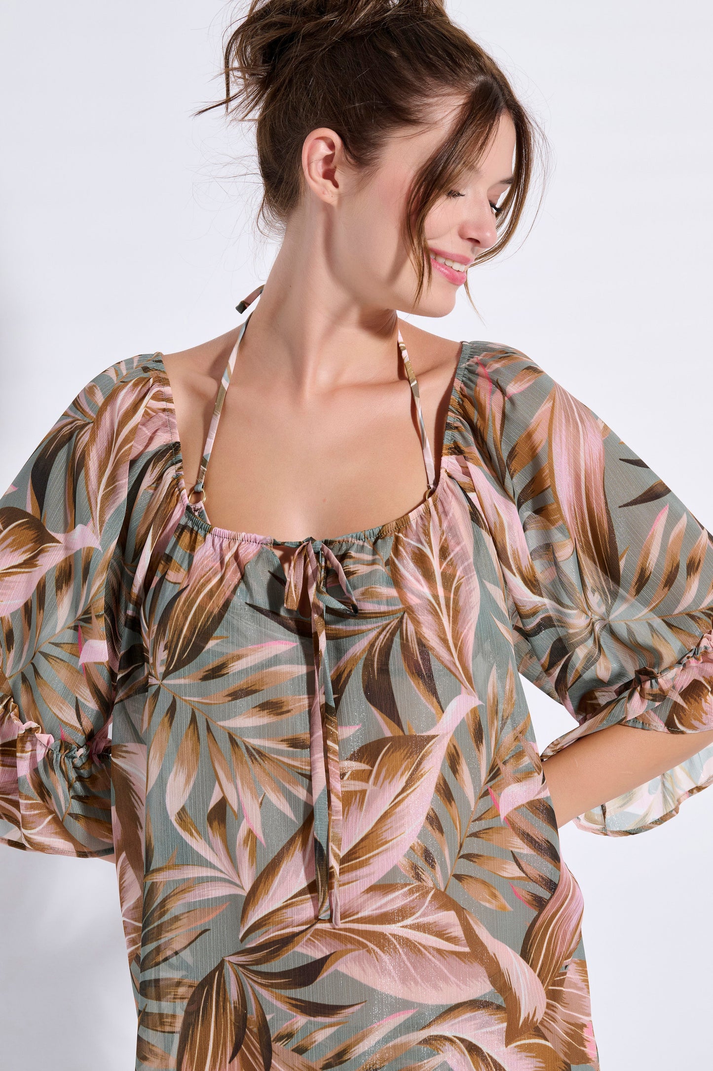 Floral Ruffle Kaftan (8071)