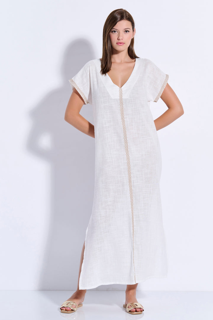 Maxi Trimmed Kaftan (8080)