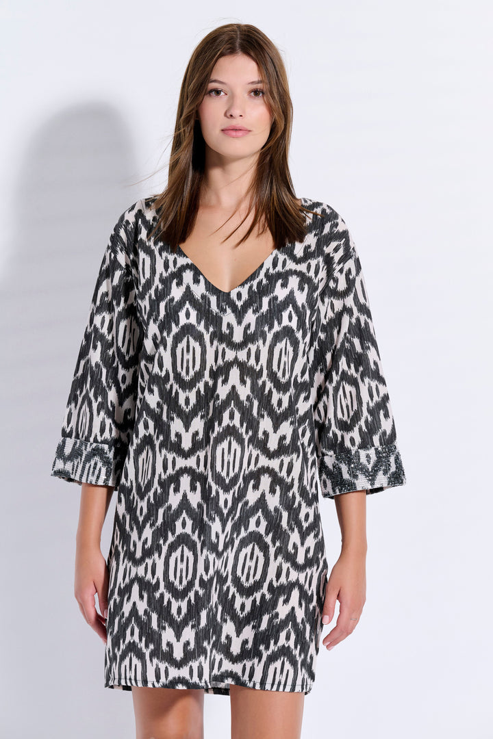 Printed Sequin Dress (8086)