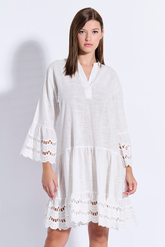 Broderie Dress with Ruffles (8090)