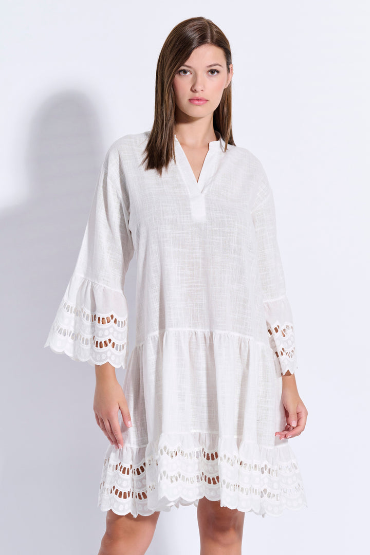 Broderie Dress with Ruffles (8090)