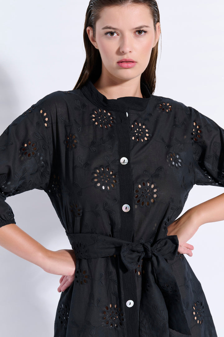 Broderie Shirt Dress (8092)